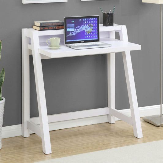 White Modern Minimalist Compact Laptop Computer Desk-0