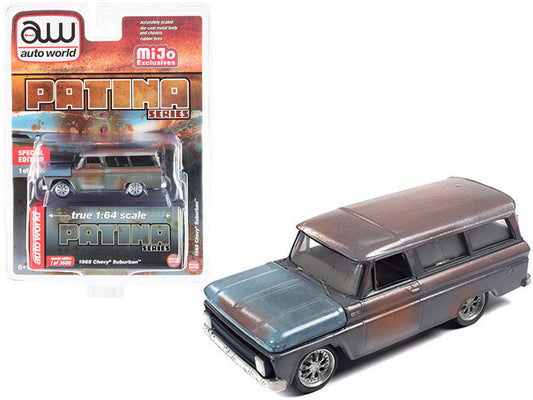 1965 Chevrolet Suburban (Weathered Rust) "Patina Series" Limited Edition to 3600 pieces Worldwide 1/64 Diecast Model Car by Auto World-0
