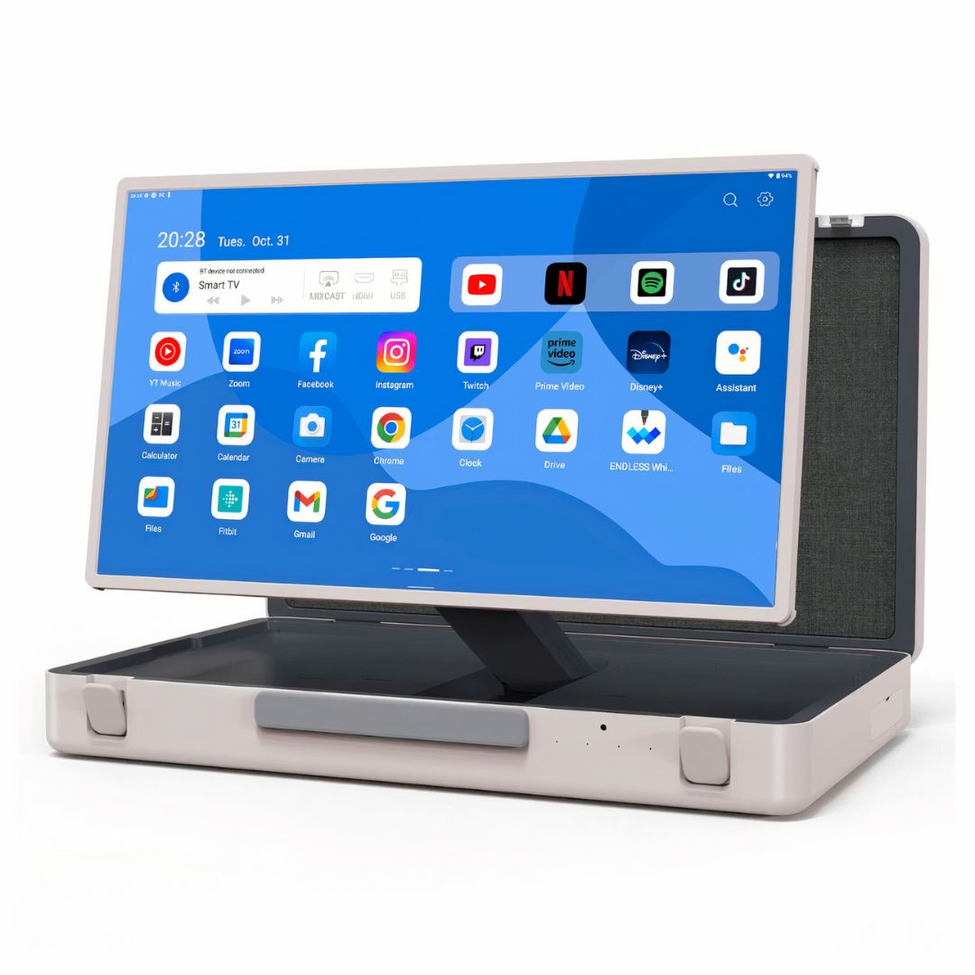 27" Portable Briefcase TV FHD Smart Touchscreen Kitchen TV-1