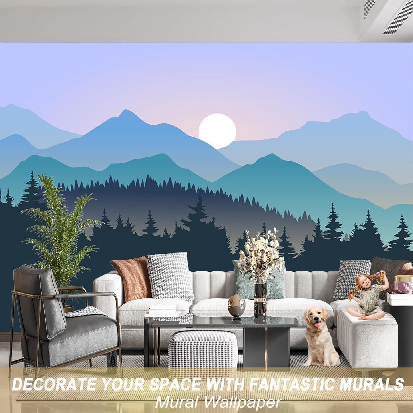 Large Silk Wall Murals, Cloud Wallpaper, 155in(W) x103in(H), Kids Wallpaper, Showcasing Luxury and Elegance, Perfect for Kids' Room, Living Room, and Wallpaper for Bedroom.