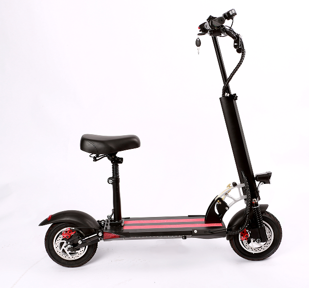 electric scooter.  With seat 45km / h speed 500W motor portable folding load 130kg climb 25 range 35-45km LED MOOD lighting