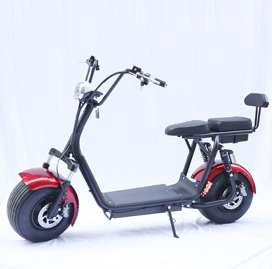 two-wheel electric motorcycle.  Three gear speed red 25 / 45 / 68 km/h load 200kg driving 35-90km travel motorcycle, medium size motorcycle, heavy motorcycle, adults common