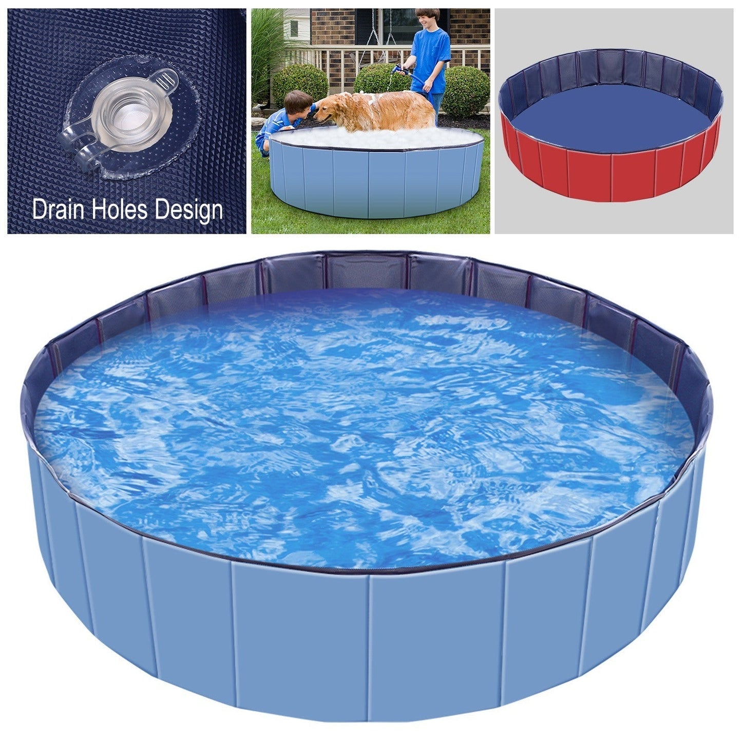 Foldable Pet Swimming Pool PVC Kiddie Baby Dog Swim Pool Bathing Tub Playmat Kids Pools