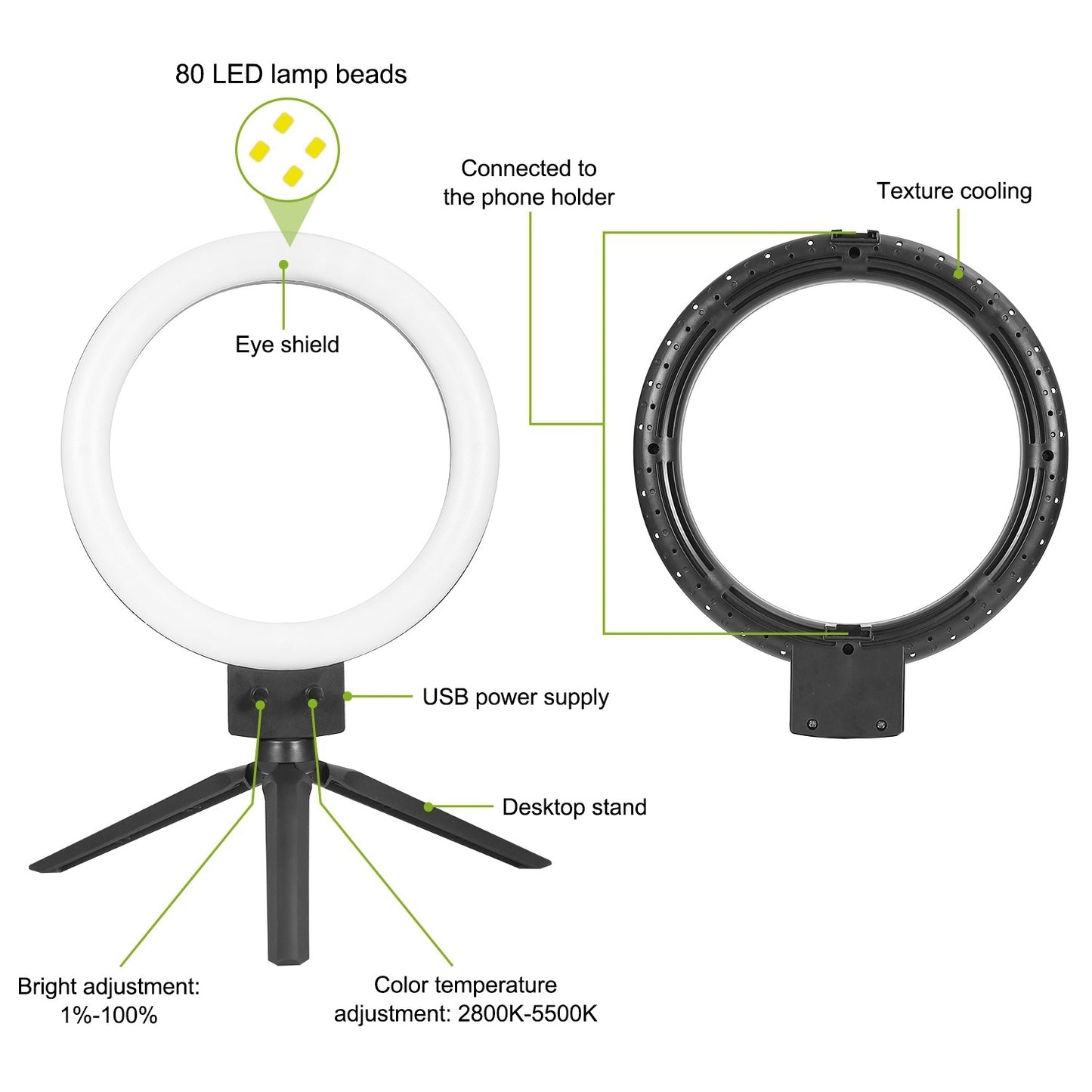 9" Dimmable LED Ring Light w/ Tripod Phone Selfie Camera Studio Photo Video Makeup Lamp