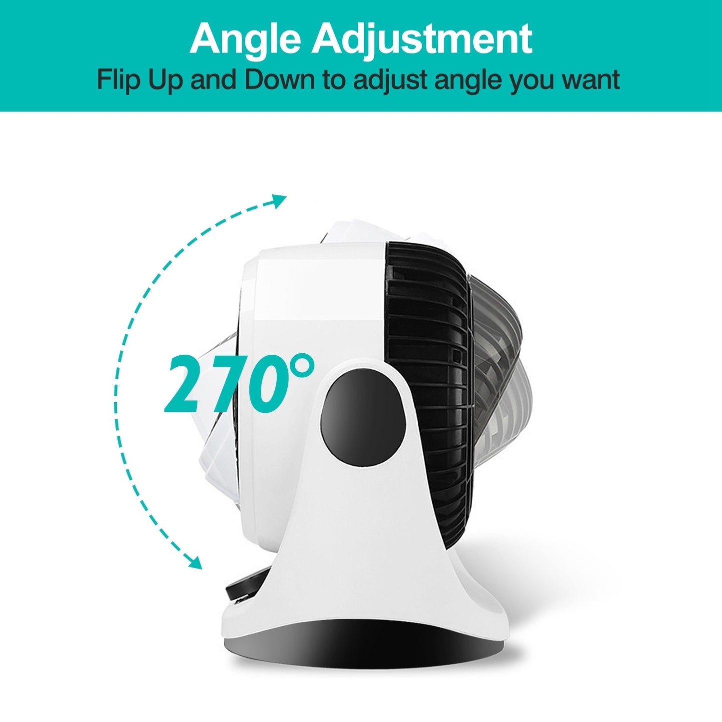 Table Desktop Fan Air Circulator Office Fan with 2 Speeds 270 Adjustable Head USB Plug Play for Room Office Kitchen Office