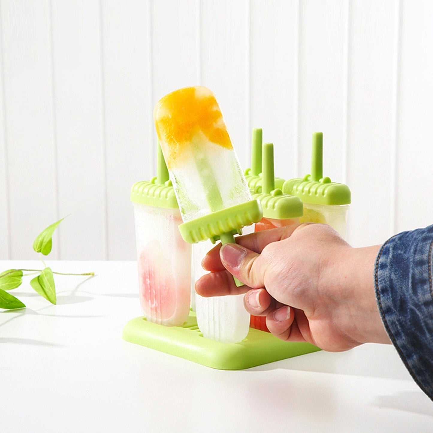 6Pcs Popsicle Molds Reusable Ice Cream DIY Ice Pop Maker Ice Bar Maker Plastic Popsicle Mold For Homemade Iced Snacks