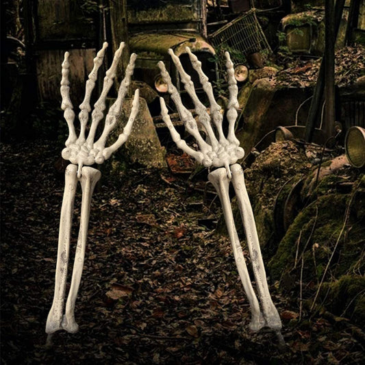 Halloween Decorations with 20 LED lights 8 changeable lighting modes waterproof battery-powered timer Skeleton Hand Realistic Halloween skeleton indoor-outdoor decorations