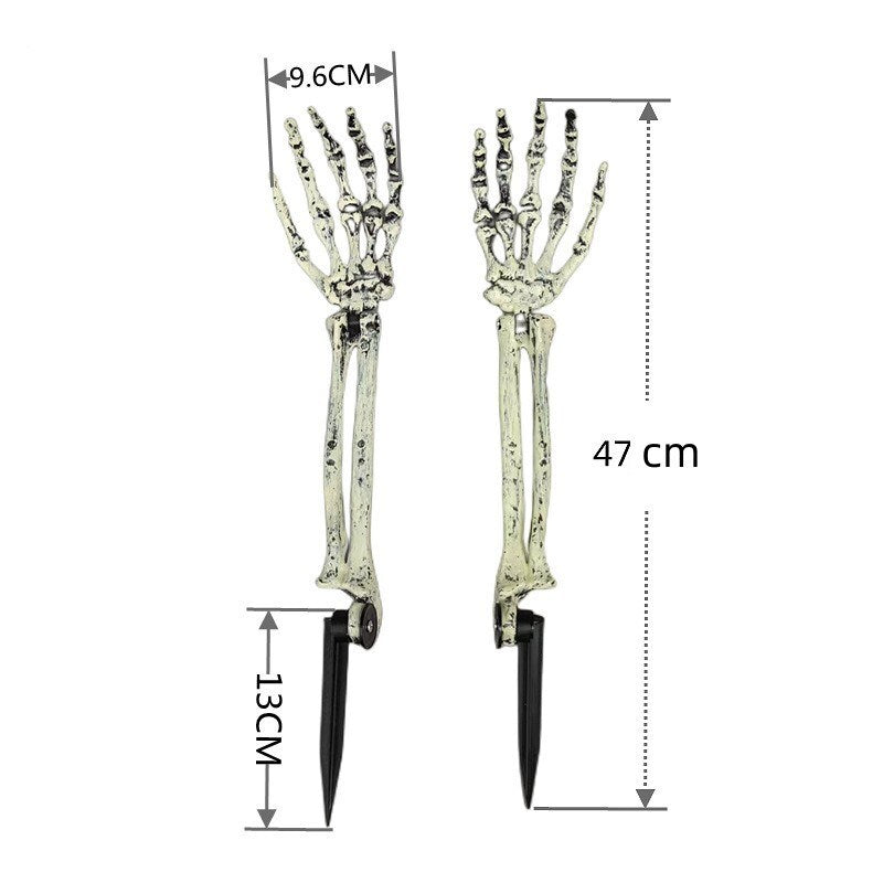 Halloween Decorations with 20 LED lights 8 changeable lighting modes waterproof battery-powered timer Skeleton Hand Realistic Halloween skeleton indoor-outdoor decorations