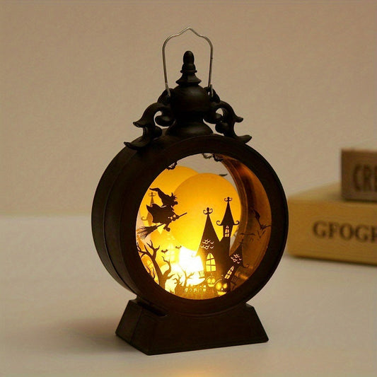 Vintage LED Halloween Candle Lantern Halloween Lantern,Mini Lantern Decorative Lights Vintage Hanging LED Small Candle Lanterns Gifts For Indoor,Outdoor,Table,Party Pumpkin Witch Castle Decoration