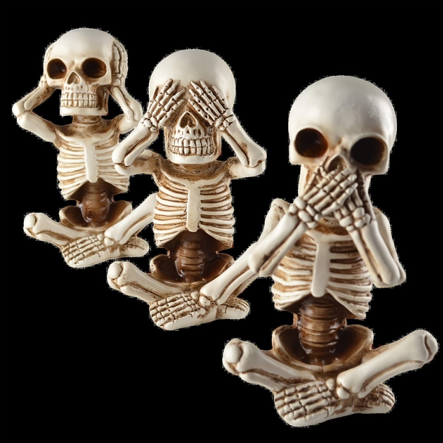 3pcs Skeletons Statue, Halloween Figurines Home Decorative Decor,Fantastic Ornaments Skull , Home Office Room Decor Birthday Halloween ,Indoor Home Decoration