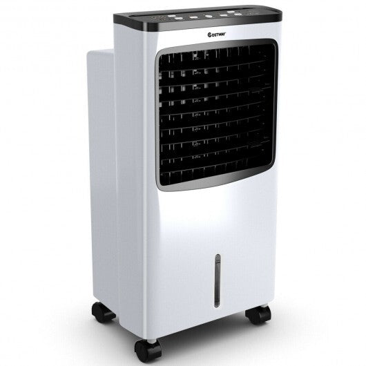 3-in-1 Portable Evaporative Air Conditioner Cooler with Remote Control for Home - Color: White
