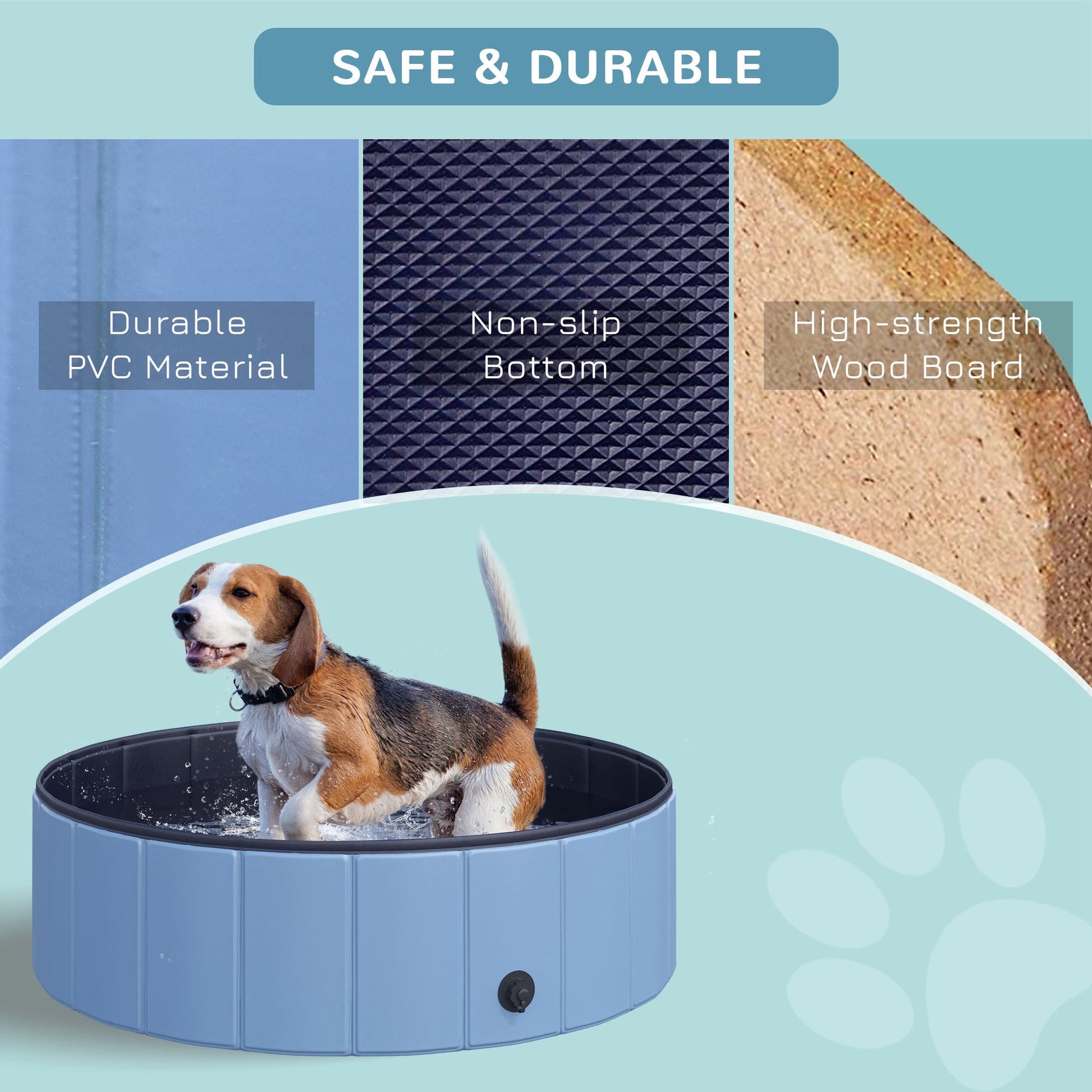 100x30H cm Pet Swimming Pool-Blue-6