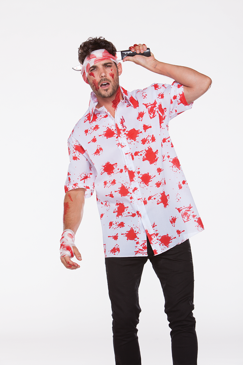 Halloween Wholesalers Zombie Men's Fancy Dress Costume Shirt