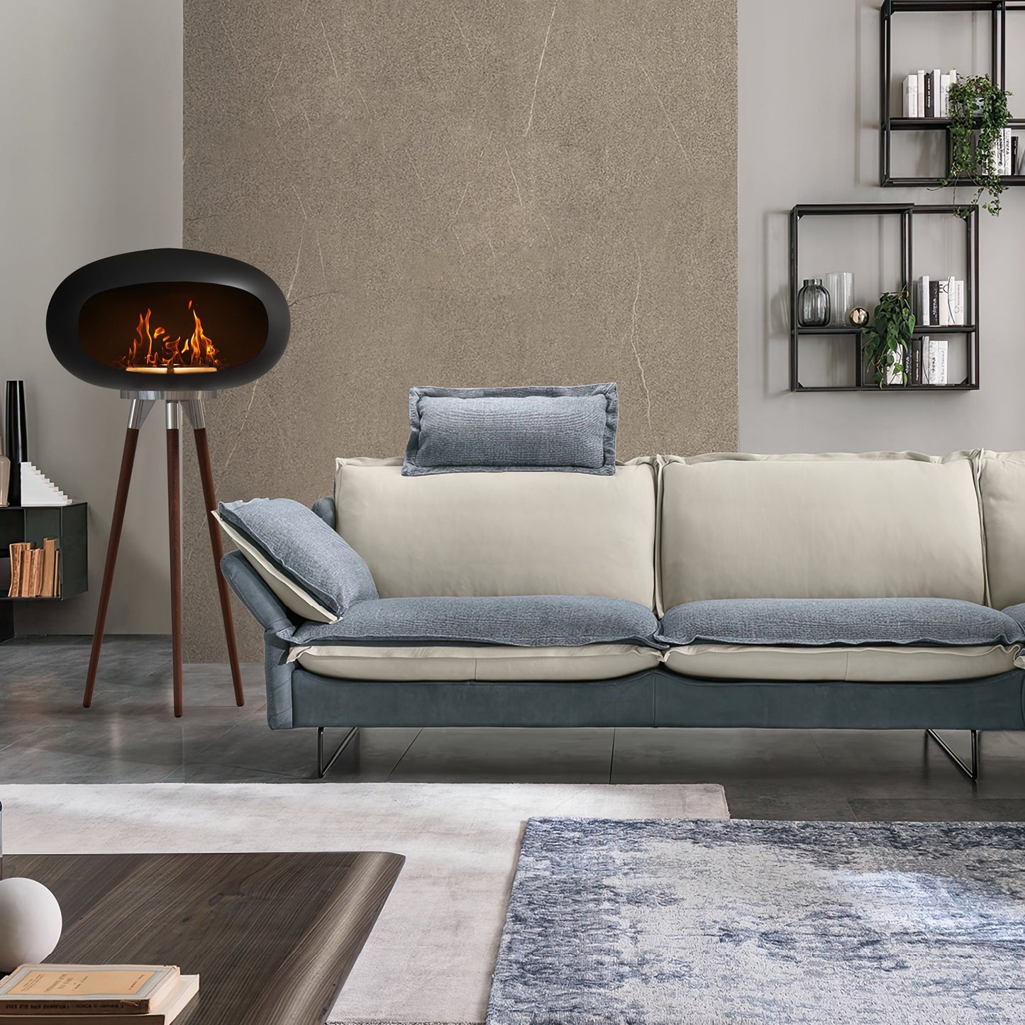 Tripod Indoor + Outdoor Ethanol Fireplace-3