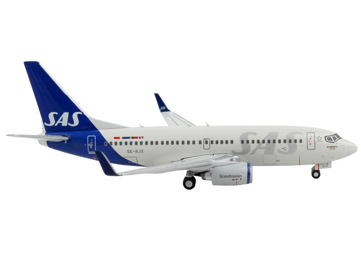 Boeing 737-700 Commercial Aircraft "Scandinavian Airlines" Gray with Blue Tail 1/400 Diecast Model Airplane by GeminiJets-1