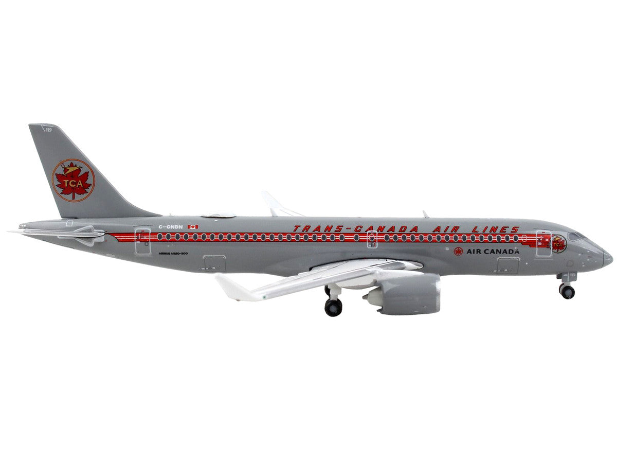 Airbus A220-300 Commercial Aircraft "Trans-Canada Air Lines - Air Canada" Gray with Red Stripes 1/400 Diecast Model Airplane by GeminiJets-1