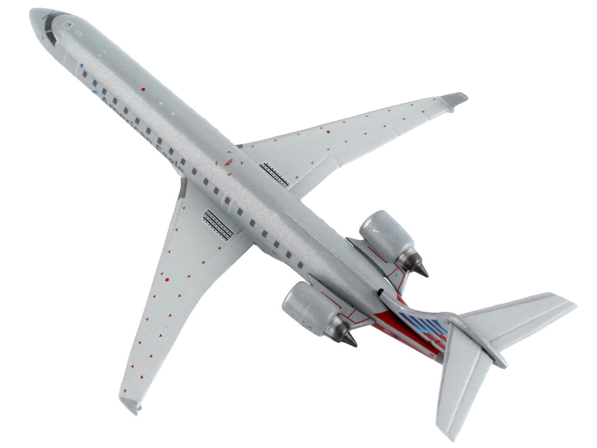 Bombardier CRJ700 Commercial Aircraft "American Airlines - American Eagle" Silver with Striped Tail 1/400 Diecast Model Airplane by GeminiJets-2