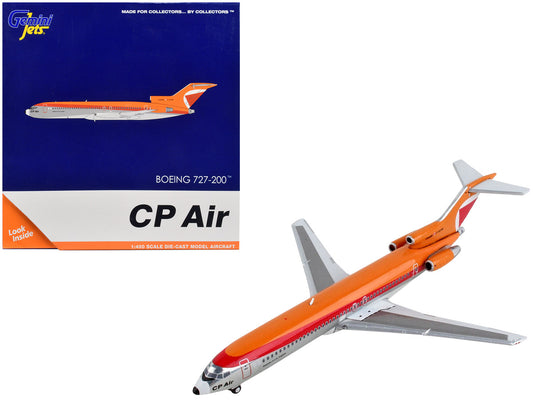 Boeing 727-200 Commercial Aircraft "CP Air" Orange and Silver with Red Stripes 1/400 Diecast Model Airplane by GeminiJets-0