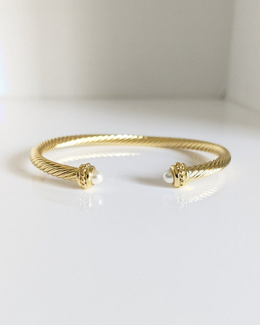 Pearl Bangle Bracelet-0