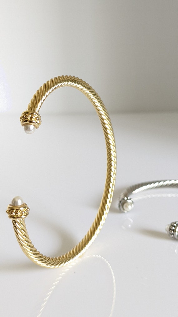 Pearl Bangle Bracelet-5