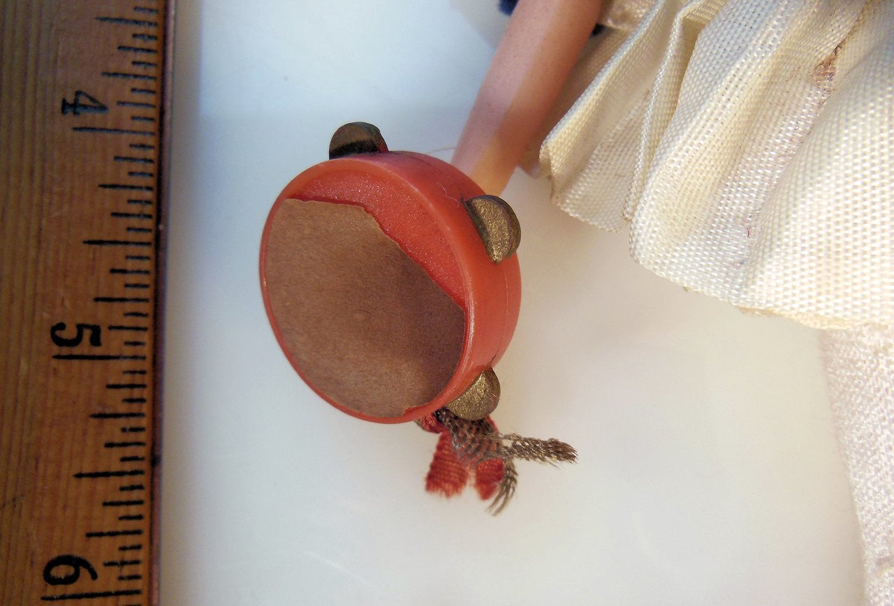 Vintage Greek Souvenir Tsolias Doll: Male Folk Dancer Tambourine Player-3