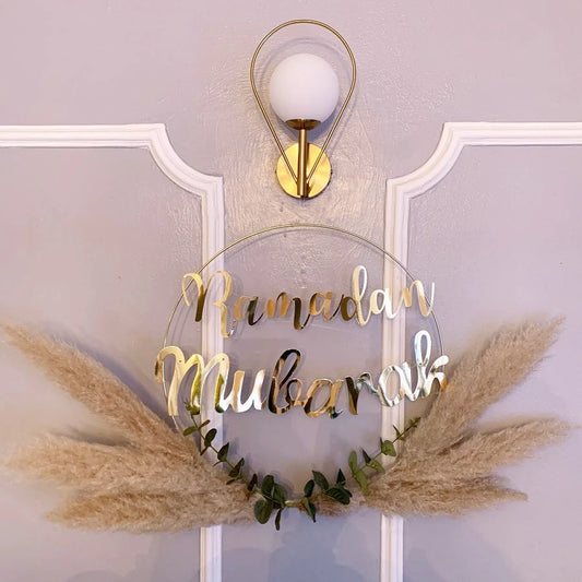 Ramadan Decoration Metal Iron Garland DIY Wedding Decoration Garland Artificial Flower EiD Muslim Event Party Home Decoration