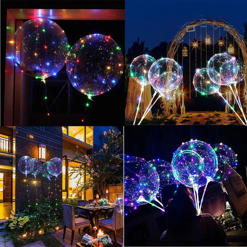 10 Packs LED Light Up BoBo Balloons Decoration Indoor or Outdoor Birthday  Wedding new Year Party Christmas Celebrations-5