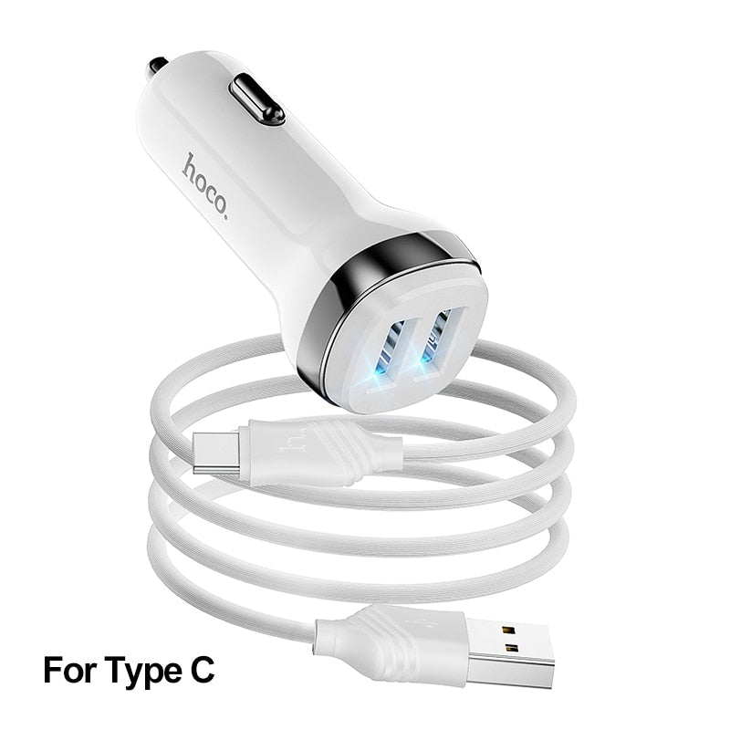 HOCO Mini 4.8A USB Car Charger For iPhone Xiaomi Tablet GPS Fast Charger Car-Charger Dual USB Car Phone Charger Adapter in Car