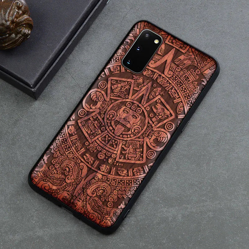 Color: Army Green, Material: Denim - Natural Wood Wooden TPU Case For Samsung Galaxy Note 20 Ultra S24 S23 S21 Ultra S20 FE S10 Plus Case Cover Phone Shell Skin Bag