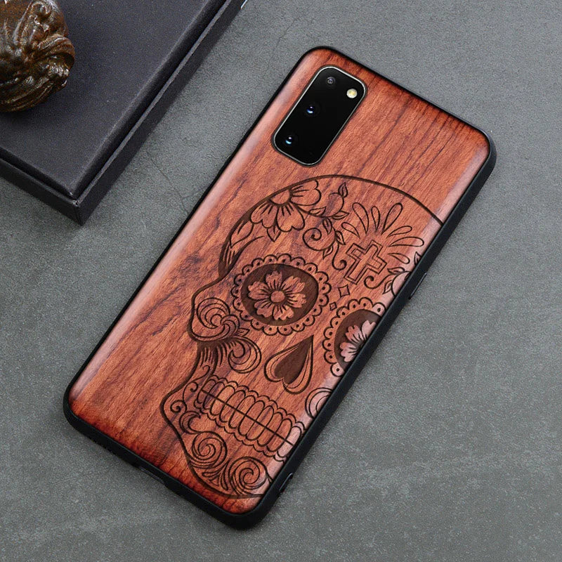 Color: Army Green, Material: Denim - Natural Wood Wooden TPU Case For Samsung Galaxy Note 20 Ultra S24 S23 S21 Ultra S20 FE S10 Plus Case Cover Phone Shell Skin Bag