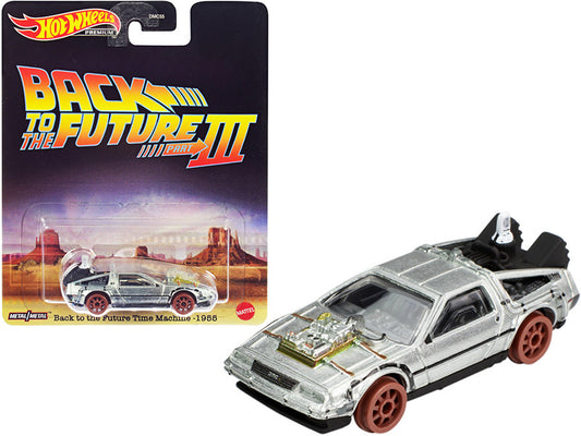 Time Machine (Railroad Version) Brushed Metal "Back to the Future Part III" (1990) Movie Diecast Model Car by Hot Wheels-0