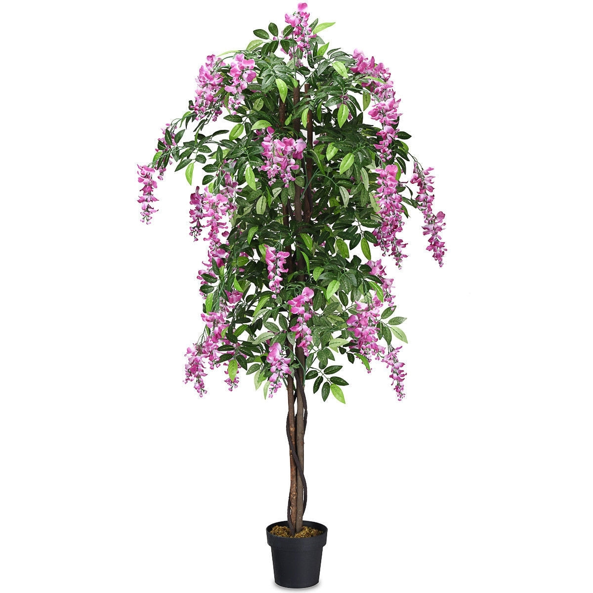 6-Feet Artificial Wisteria Silk Indoor-Outdoor Tree  - Color: Green