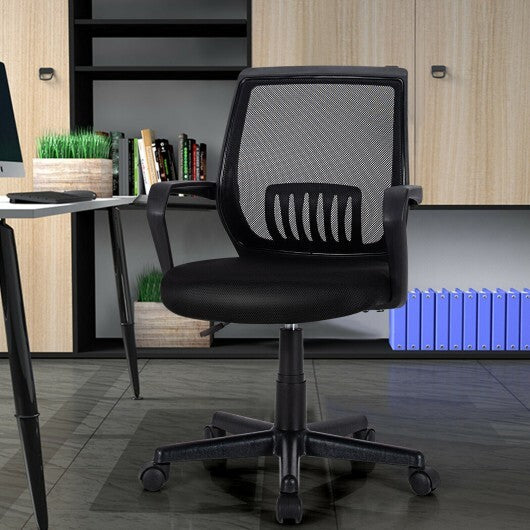 Mid-Back Mesh Height Adjustable Executive Chair with Lumbar Support - Color: Black