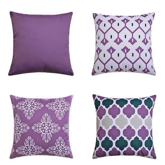 Water Resistant/Outdoor Cushion Covers for Home Garden Outdoor 45x45cm - Purple-0
