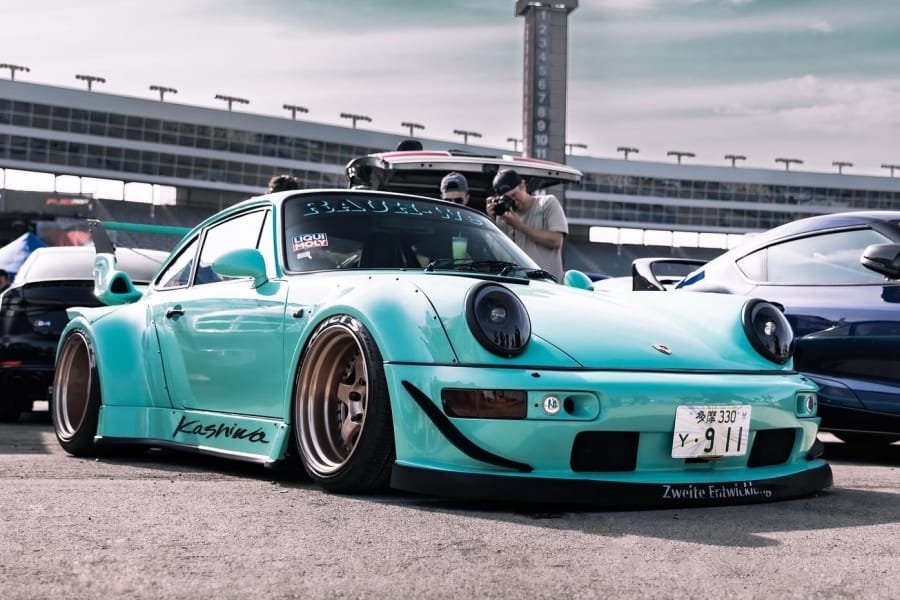 (Pre-Order) Fast Speed Porsche 964 RWB Widebody KASHIWA X Version Rear Wing in Tiffany Blue 1:64-1