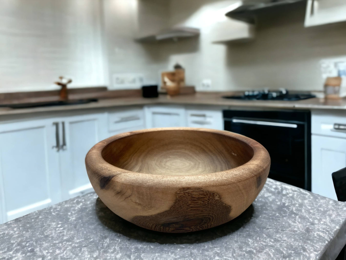 Walnut Bowl, Salad Bowl, Serving Bowls, Set Of 3 Handmade Moroccan Walnut Wood Bowl, Walnut Bowl Made From Ethically Sourced Wood-4