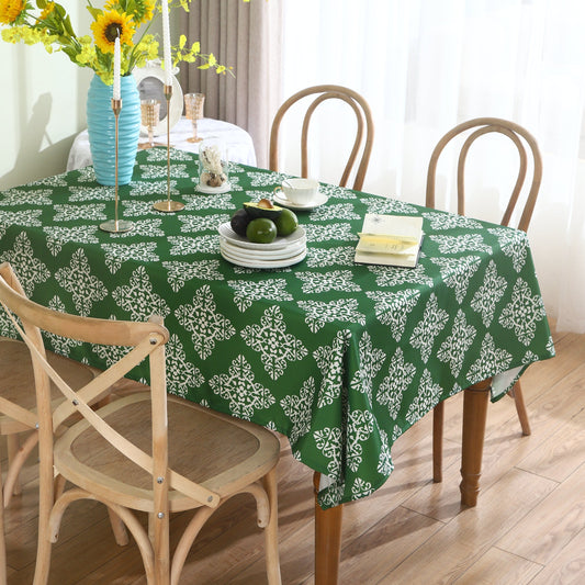 Water Resistant Indoor Outdoor Table Cloth 137x185 CM (Green) - Design TC3-0