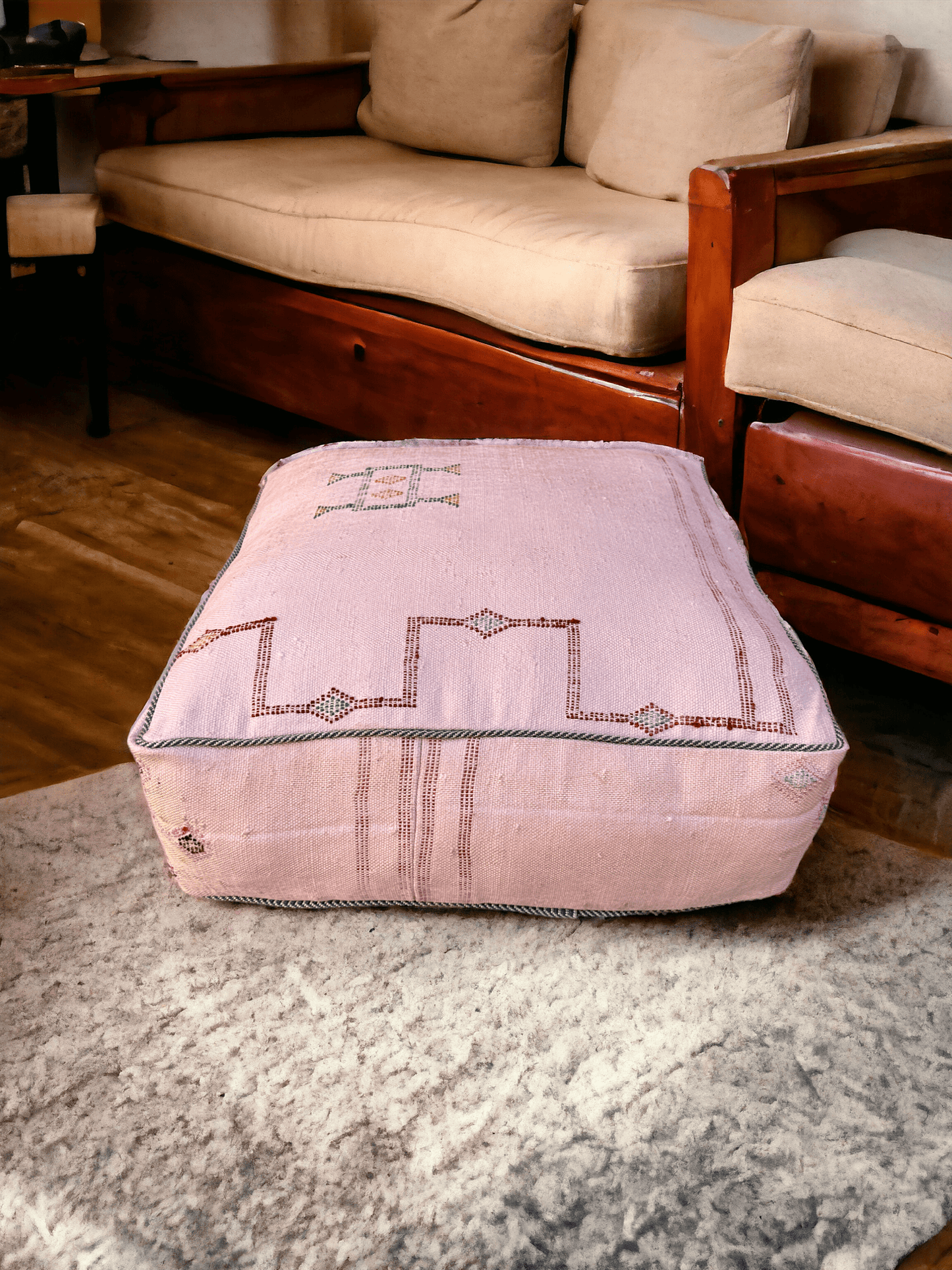 Cactus Silk Poufs: Nature's Luxury, Handcrafted for You-0