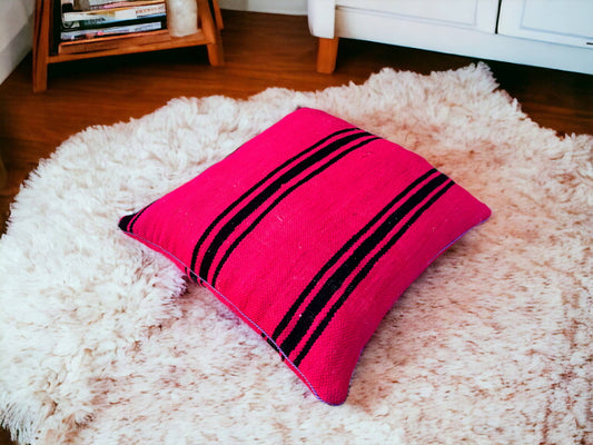 Moroccan Handwoven Kilim Pillow and Berber Style Cushion for Cozy Home Decor-0