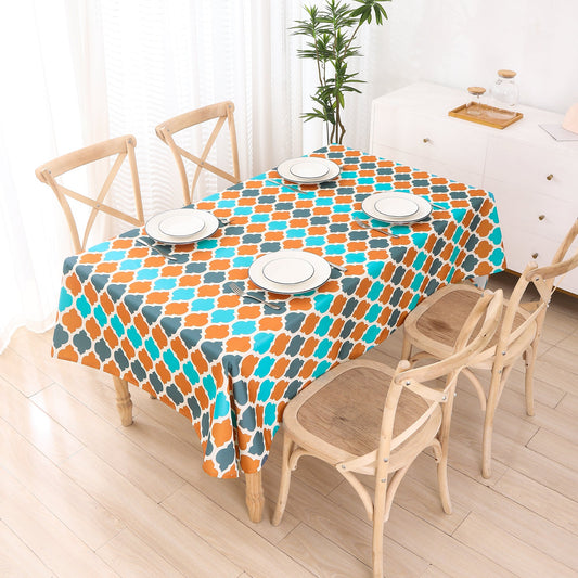 Water Resistant Indoor Outdoor Table Cloth 137x185 CM (Orange)-0