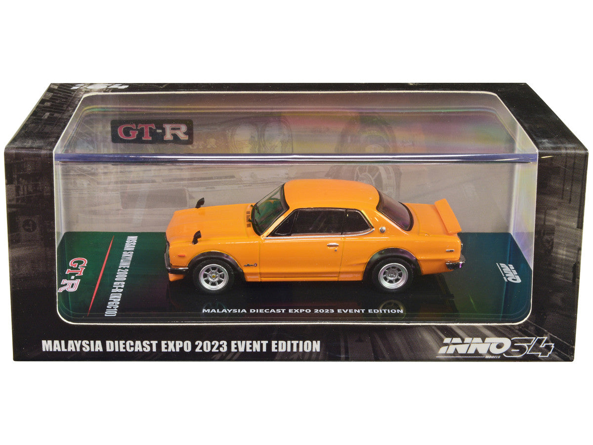 Nissan Skyline 2000 GT-R (KPGC10) RHD (Right Hand Drive) Orange "Malaysia Diecast Expo Event Edition" (2023) 1/64 Diecast Model Car by Inno Models-0