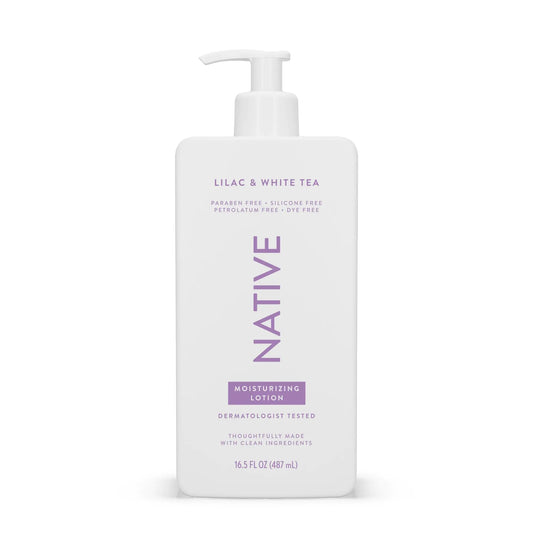 Native Body Lotion Contains Naturally Derived Plant-Based Moisturizers for Women and Men | Restores Dry Skin, Lilac & White Tea, 16.5 fl oz