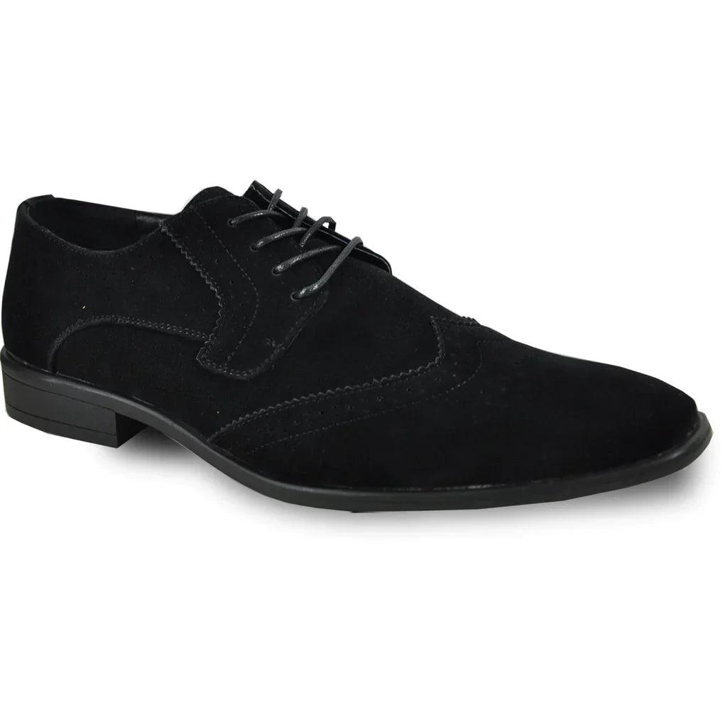 BRAVO Men Dress Shoe KING-3 Wingtip Oxford Shoe Black-0