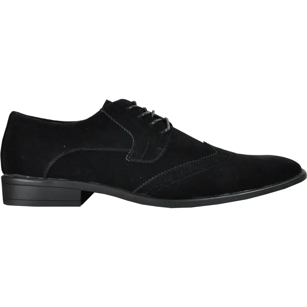 BRAVO Men Dress Shoe KING-3 Wingtip Oxford Shoe Black-3