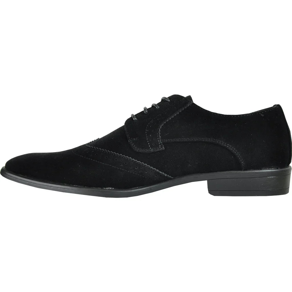 BRAVO Men Dress Shoe KING-3 Wingtip Oxford Shoe Black-4