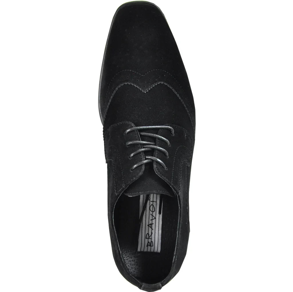 BRAVO Men Dress Shoe KING-3 Wingtip Oxford Shoe Black-5