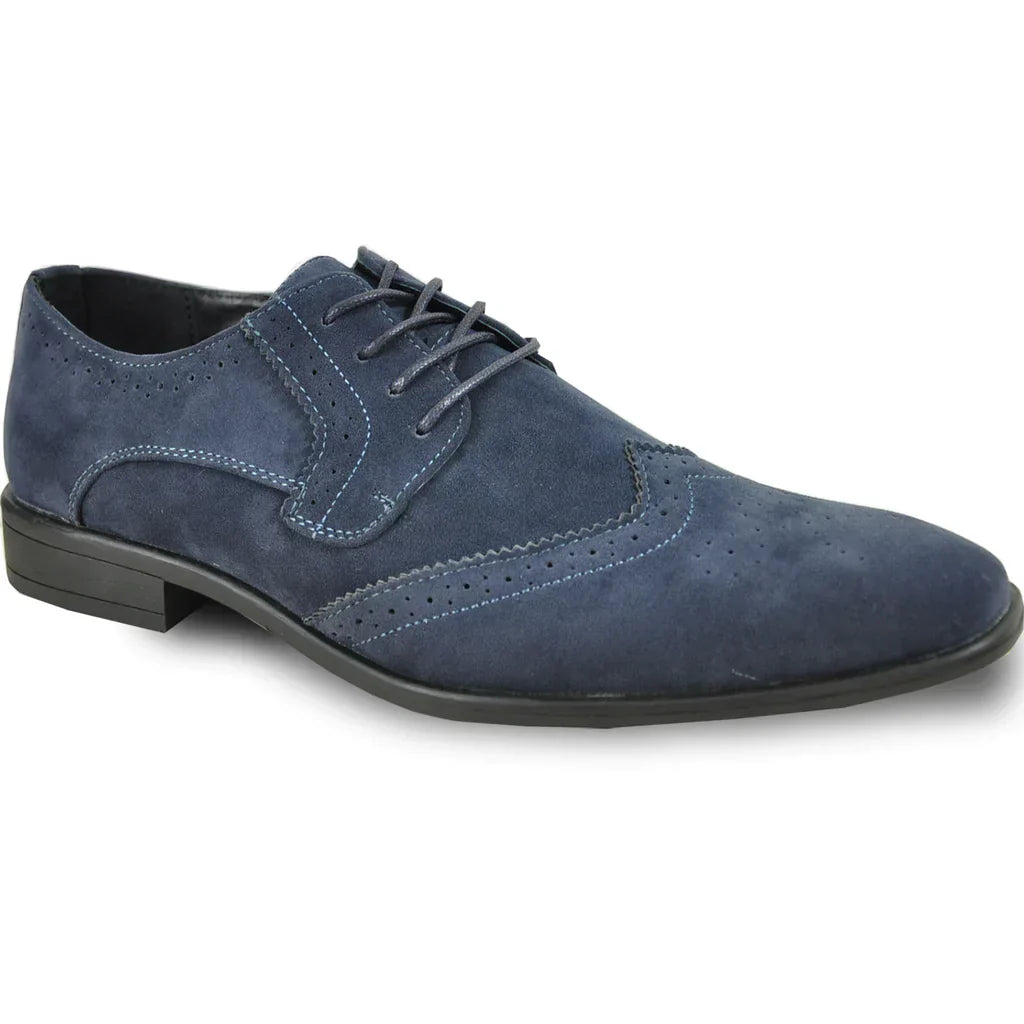 BRAVO Men Dress Shoe KING-3 Wingtip Oxford Shoe Blue-0