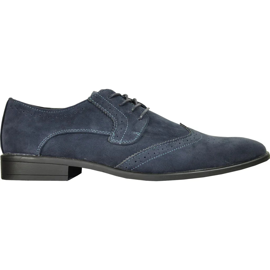 BRAVO Men Dress Shoe KING-3 Wingtip Oxford Shoe Blue-3