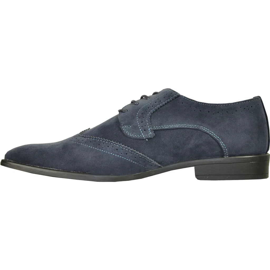 BRAVO Men Dress Shoe KING-3 Wingtip Oxford Shoe Blue-4