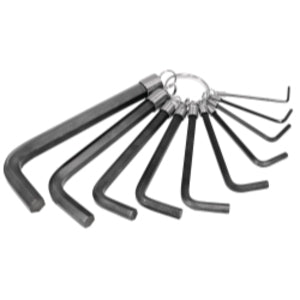 Hex key set 10 pc. sae 1/16in.-3/8in. on a ring